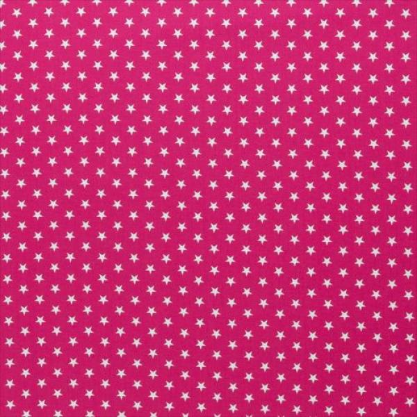 Baumwoll Druck Sterne Pink/Weiß  Ø 1 cm